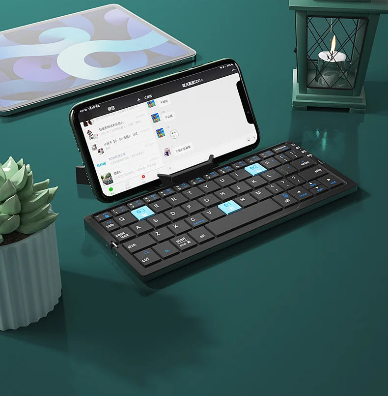 Foldable Bluetooth Keyboard - Ultra-Compact Wireless Travel Keypad - TradixPro