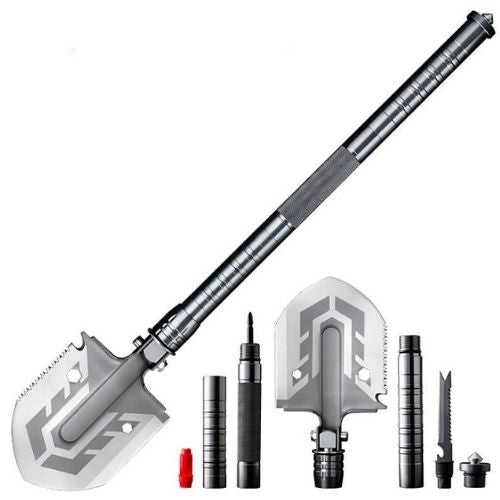 Foldable Tactical Survival Shovel - Multi-Tool Kit & Heavy-Duty Camping Gear - TradixPro