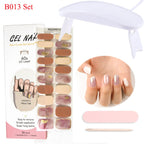 Gel Nail Wraps with UV Lamp Set - French Full Cover Manicure Kit - TradixPro