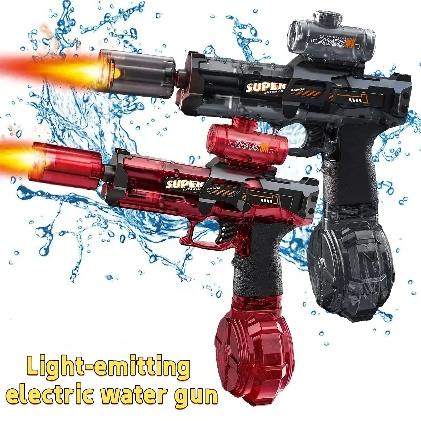 Glow LED Water Gun - Light-Up Electric Blaster for Pool Parties - TradixPro