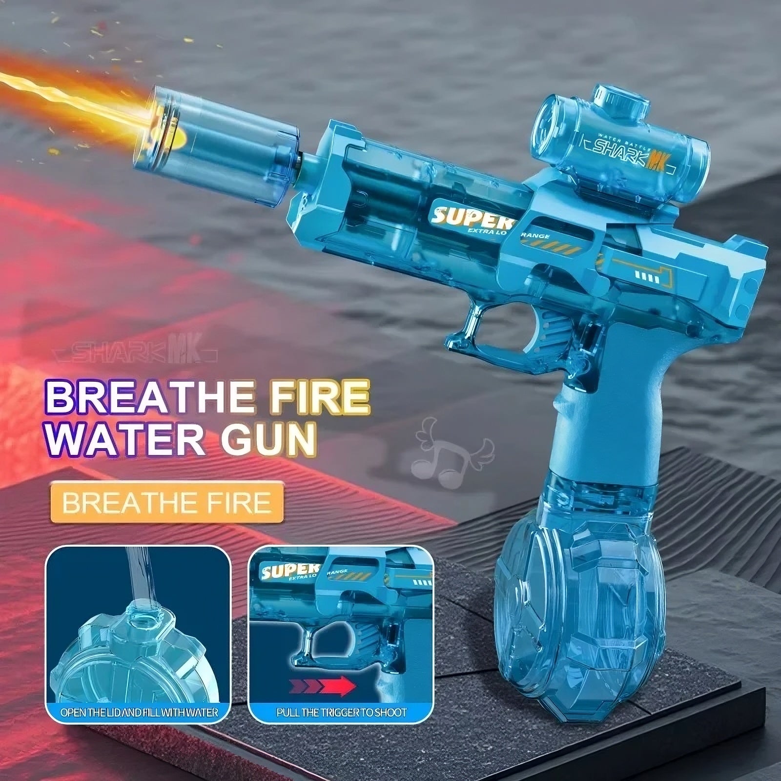 Glow LED Water Gun - Light-Up Electric Blaster for Pool Parties - TradixPro