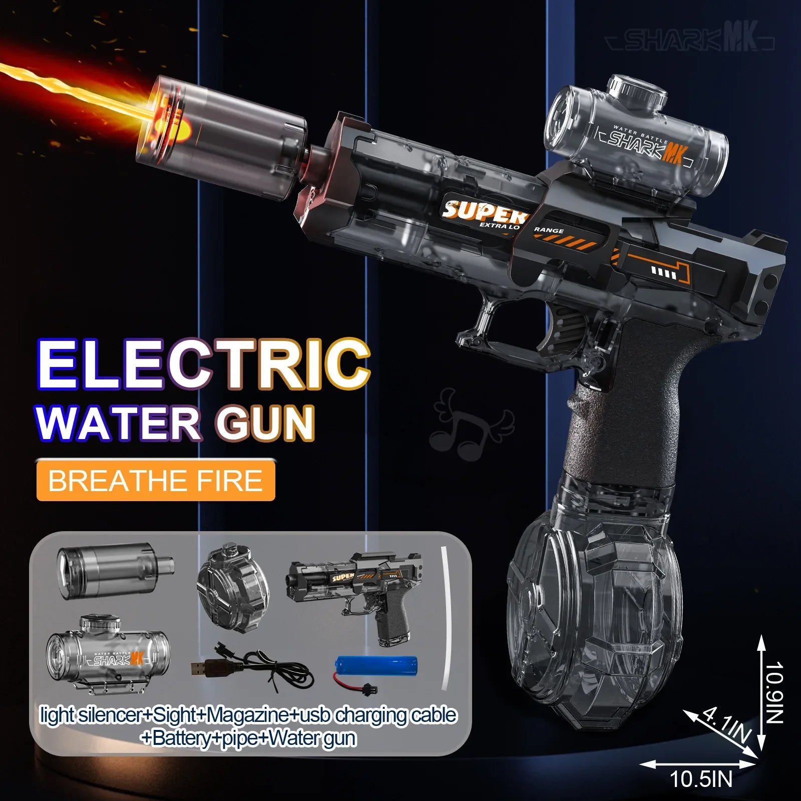 Glow LED Water Gun - Light-Up Electric Blaster for Pool Parties - TradixPro