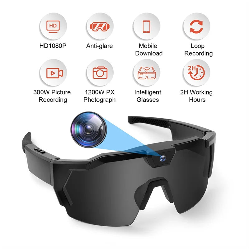 HD Video Recording Sunglasses - Smart Action Camera Glasses for Sports - TradixPro