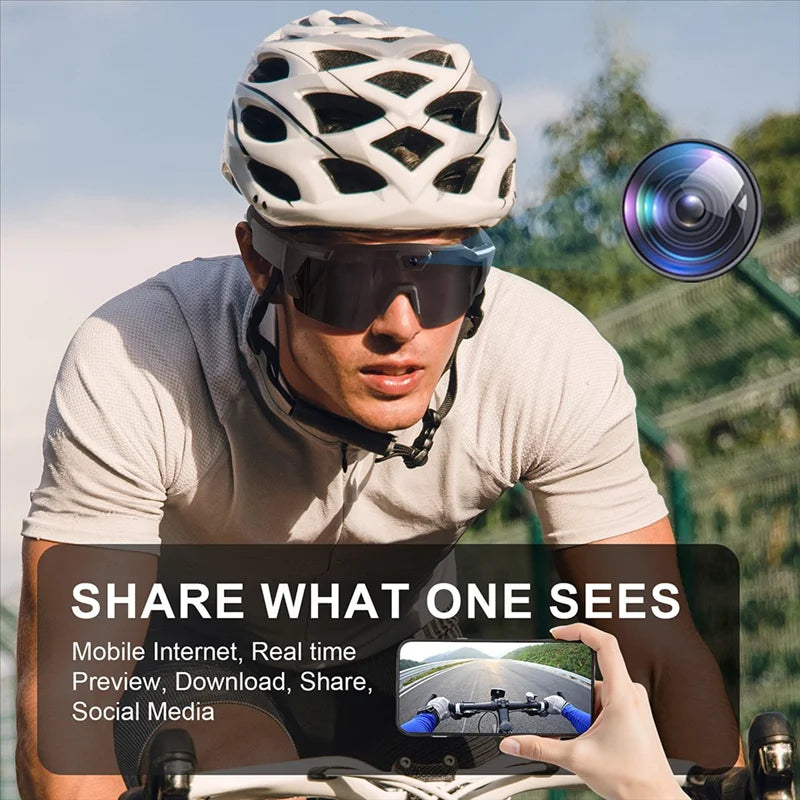 HD Video Recording Sunglasses - Smart Action Camera Glasses for Sports - TradixPro