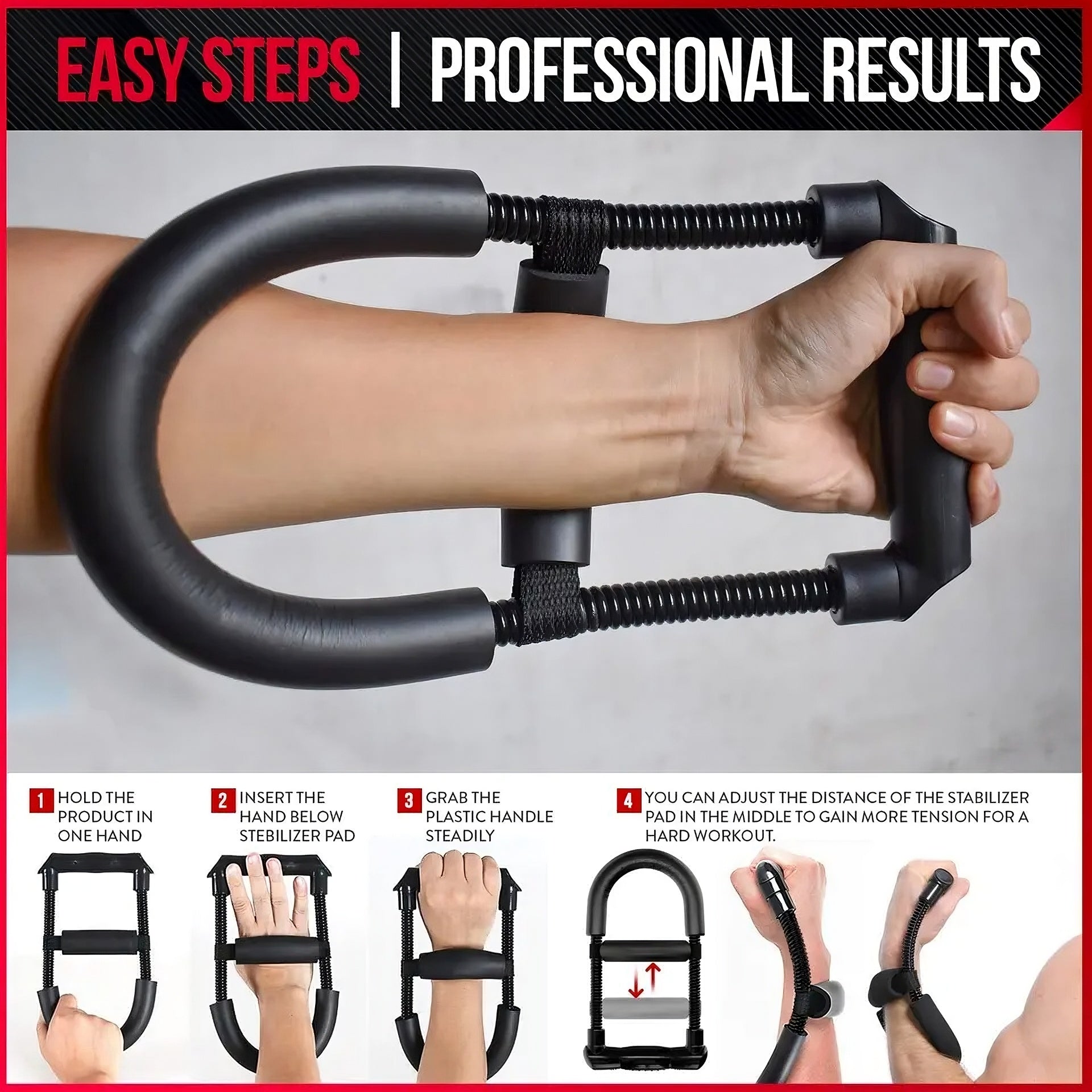 Heavy-Duty Wrist Strengthener - Adjustable Forearm & Grip Exerciser - TradixPro