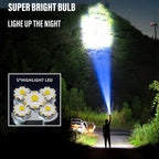 High-Power LED Flashlight - 100M Range | Rechargeable with 3 Modes & Side Light - TradixPro