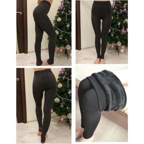 High-Waist Fleece-Lined Thermal Leggings - Shaping & Warmth - TradixPro