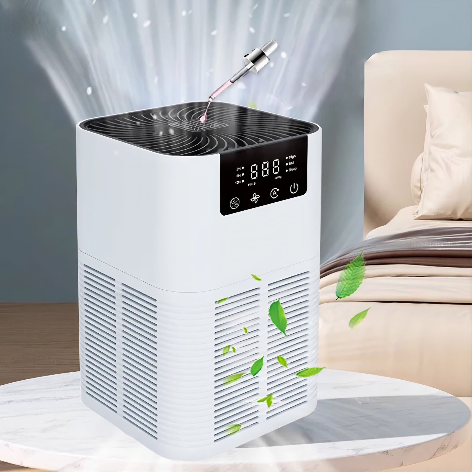 Home Air Purifier HEPA Filter & Ionizer - 3-in-1 with Aromatherapy for Clean Air - TradixPro
