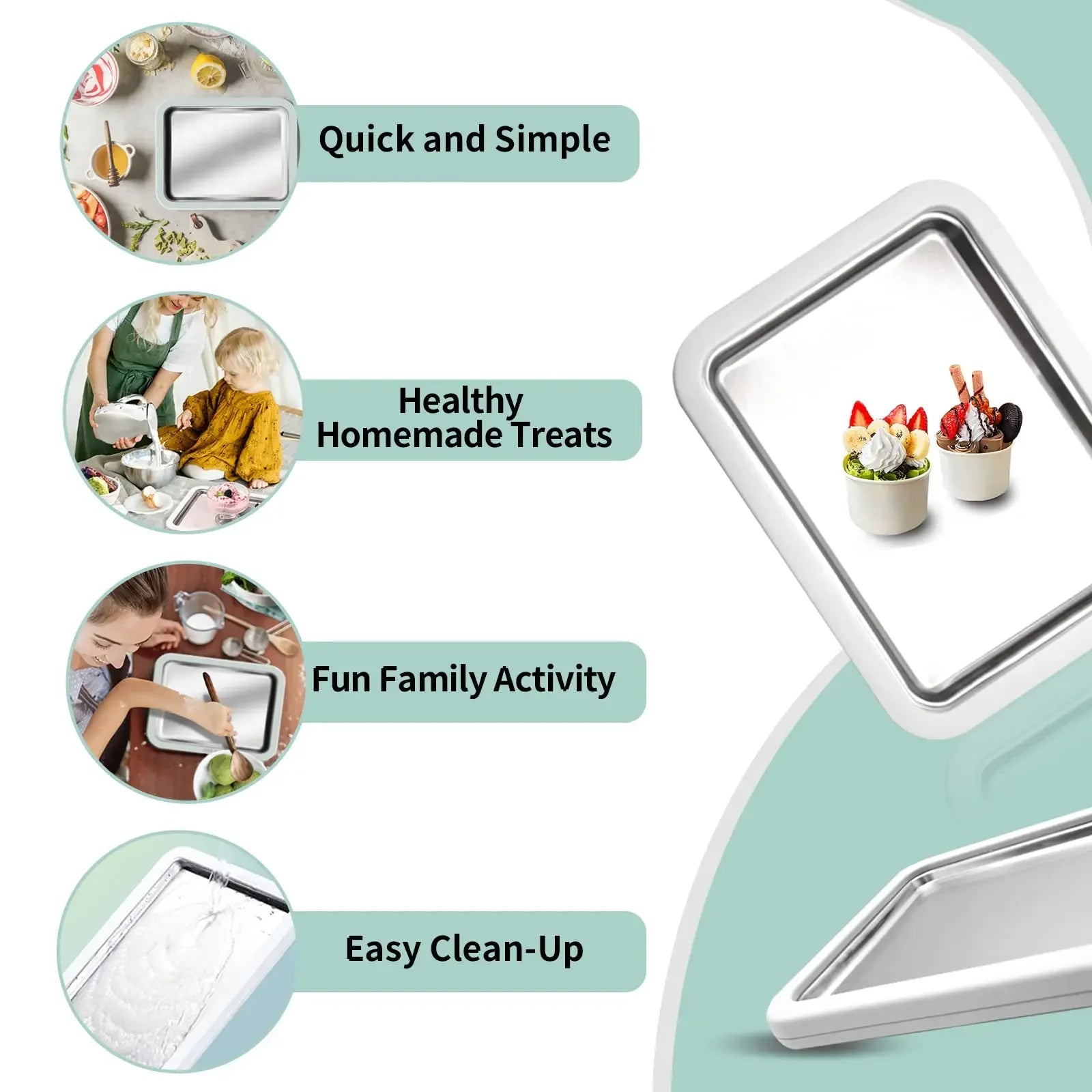 Instant Freeze Rolled Ice Cream Plate (Manual & Quick Dessert Maker) - TradixPro