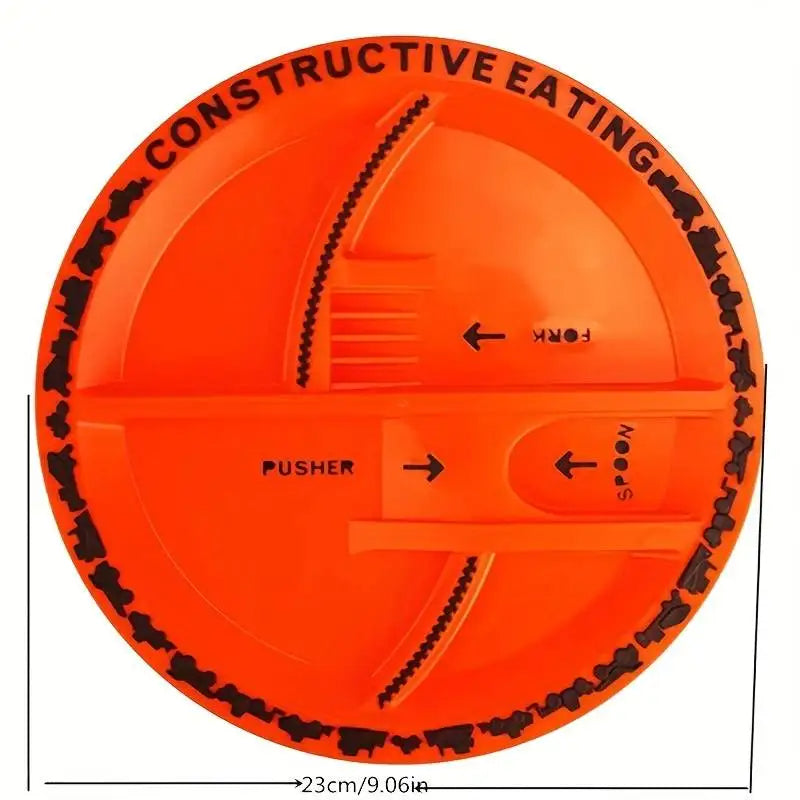 Interactive Kids Mealtime Set - Construction Vehicle Tableware for Fun & Skill Development - TradixPro