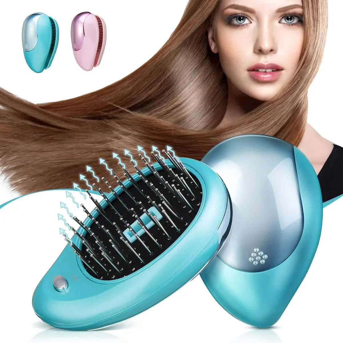 Ionic Vibrating Hair Brush Anti-Static - Detangling & Scalp Massage Brush - TradixPro