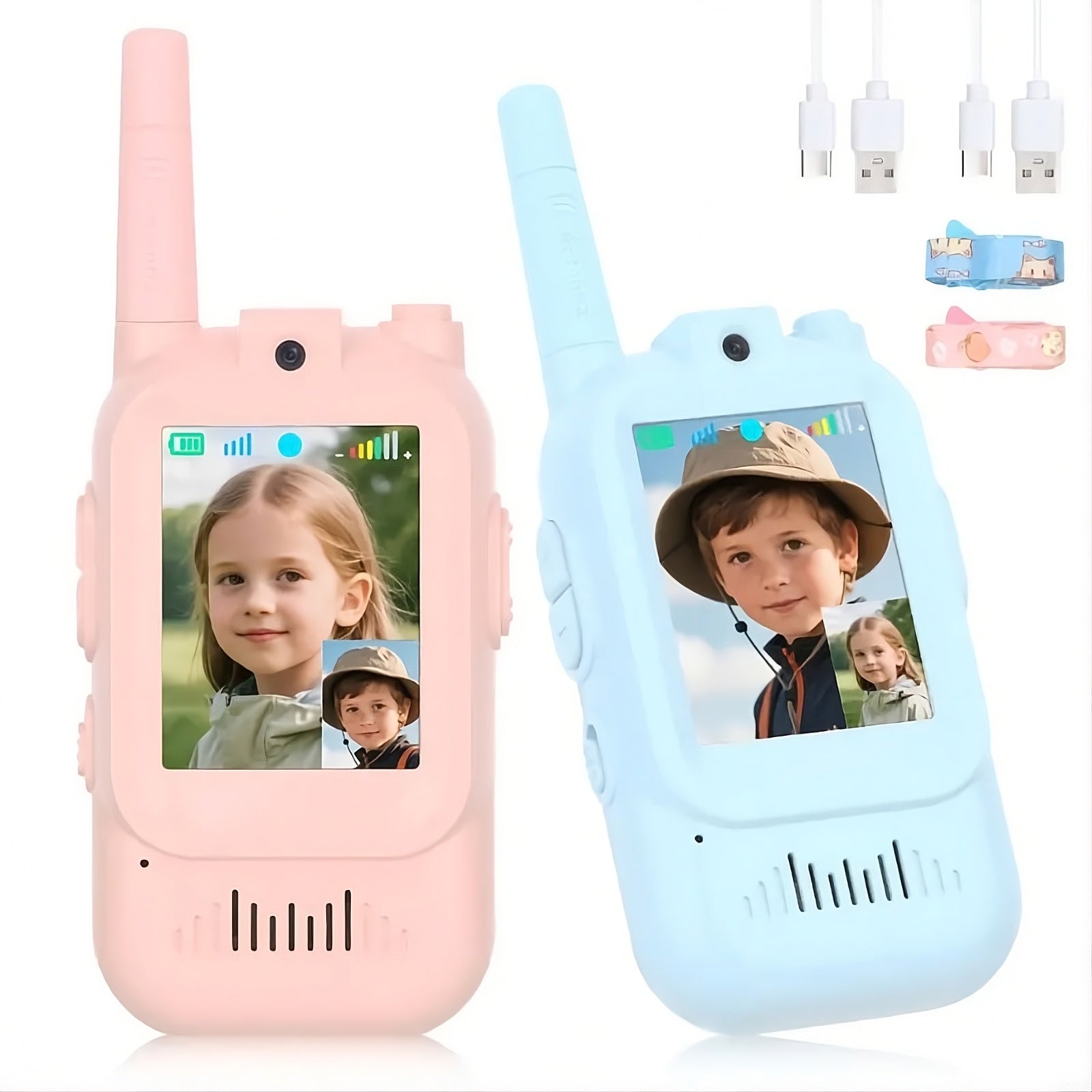 Kids Video Walkie Talkies with Camera - Rechargeable Two-Way Radio Toys - TradixPro