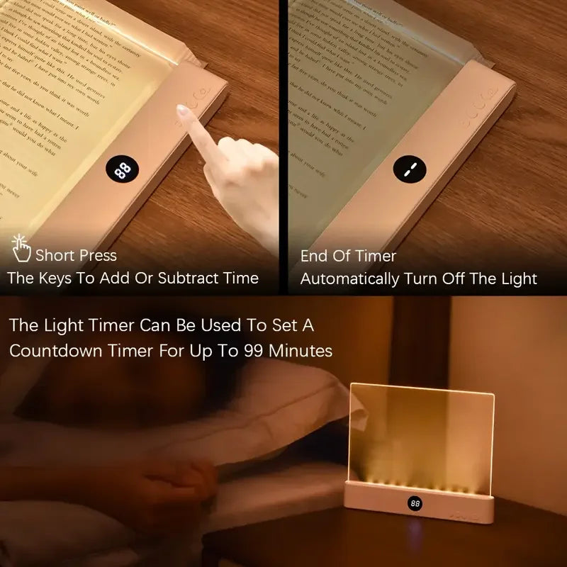 LED Book Light - Rechargeable Reading Lamp | 3 Color Modes & Timer Function - TradixPro
