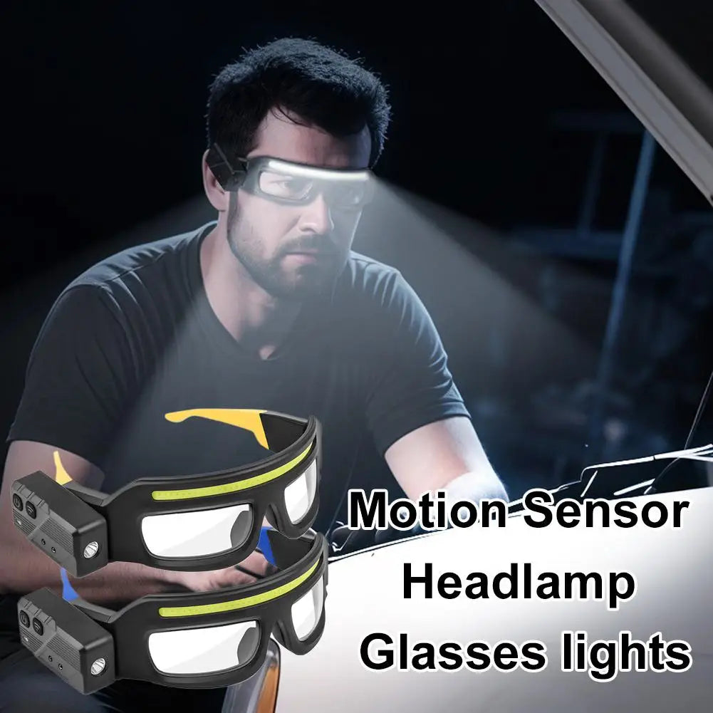 LED Headlamp Glasses 1000 Lumens - 5 Modes Rechargeable Hands-Free Headlight - TradixPro