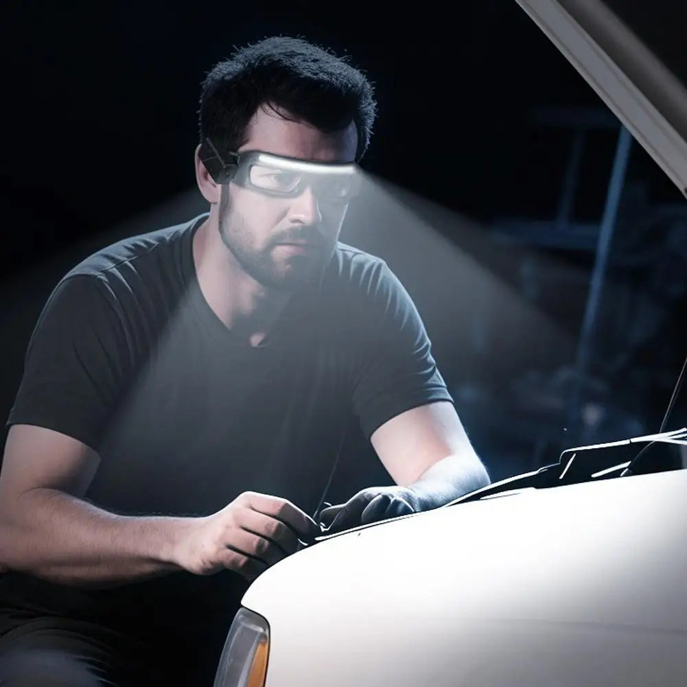 LED Headlamp Glasses 1000 Lumens - 5 Modes Rechargeable Hands-Free Headlight - TradixPro