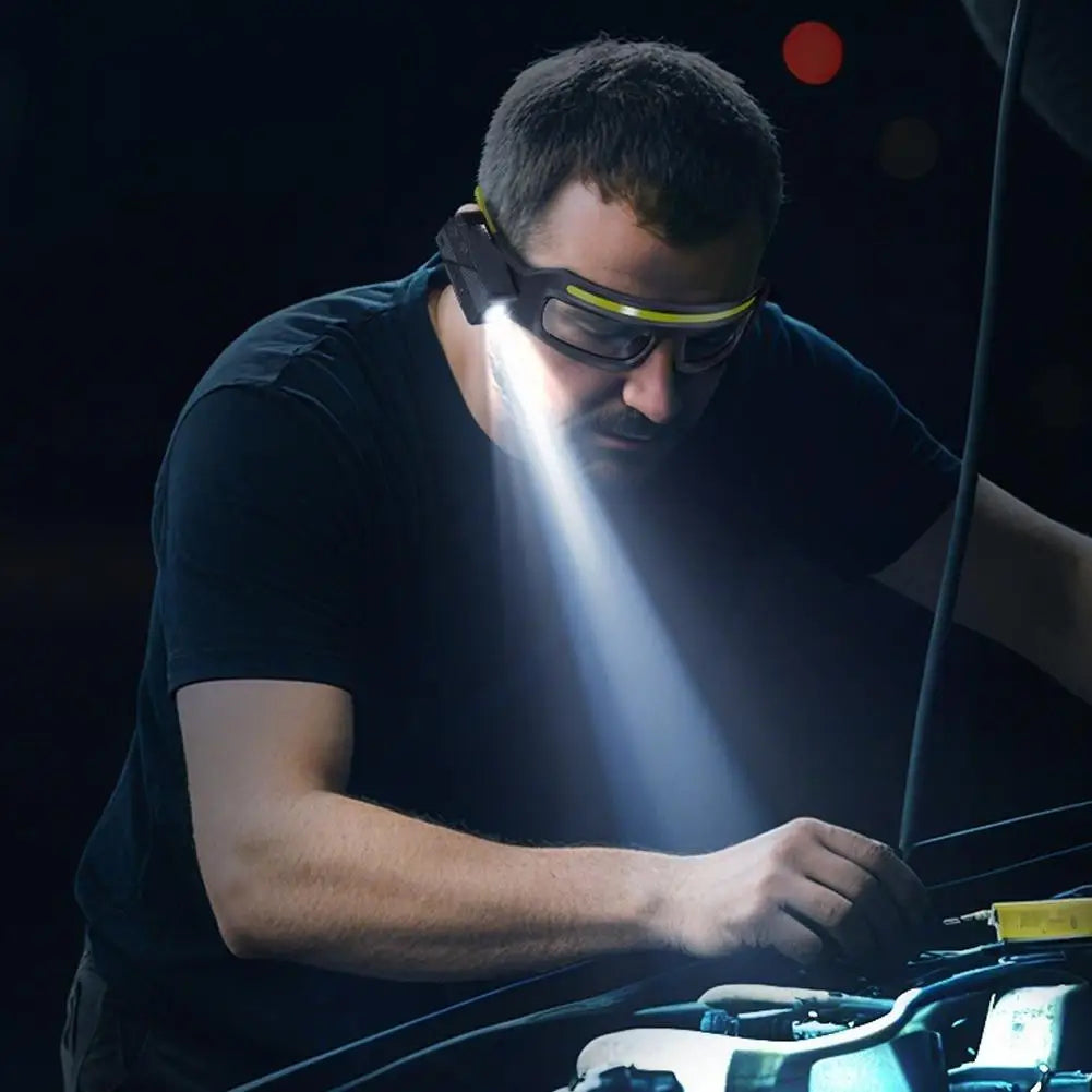 LED Headlamp Glasses 1000 Lumens - 5 Modes Rechargeable Hands-Free Headlight - TradixPro