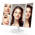 LED Lighted Makeup Mirror - 360° Rotation with Touch Control & Magnification - TradixPro