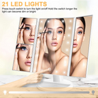 LED Lighted Makeup Mirror - 360° Rotation with Touch Control & Magnification - TradixPro