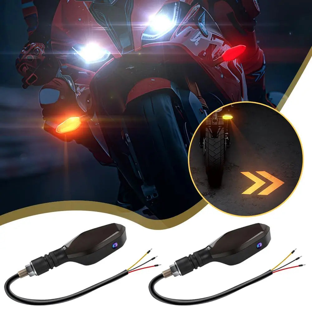 LED Motorcycle Turn Signal Lights with Road Projection - Safety Warning - TradixPro