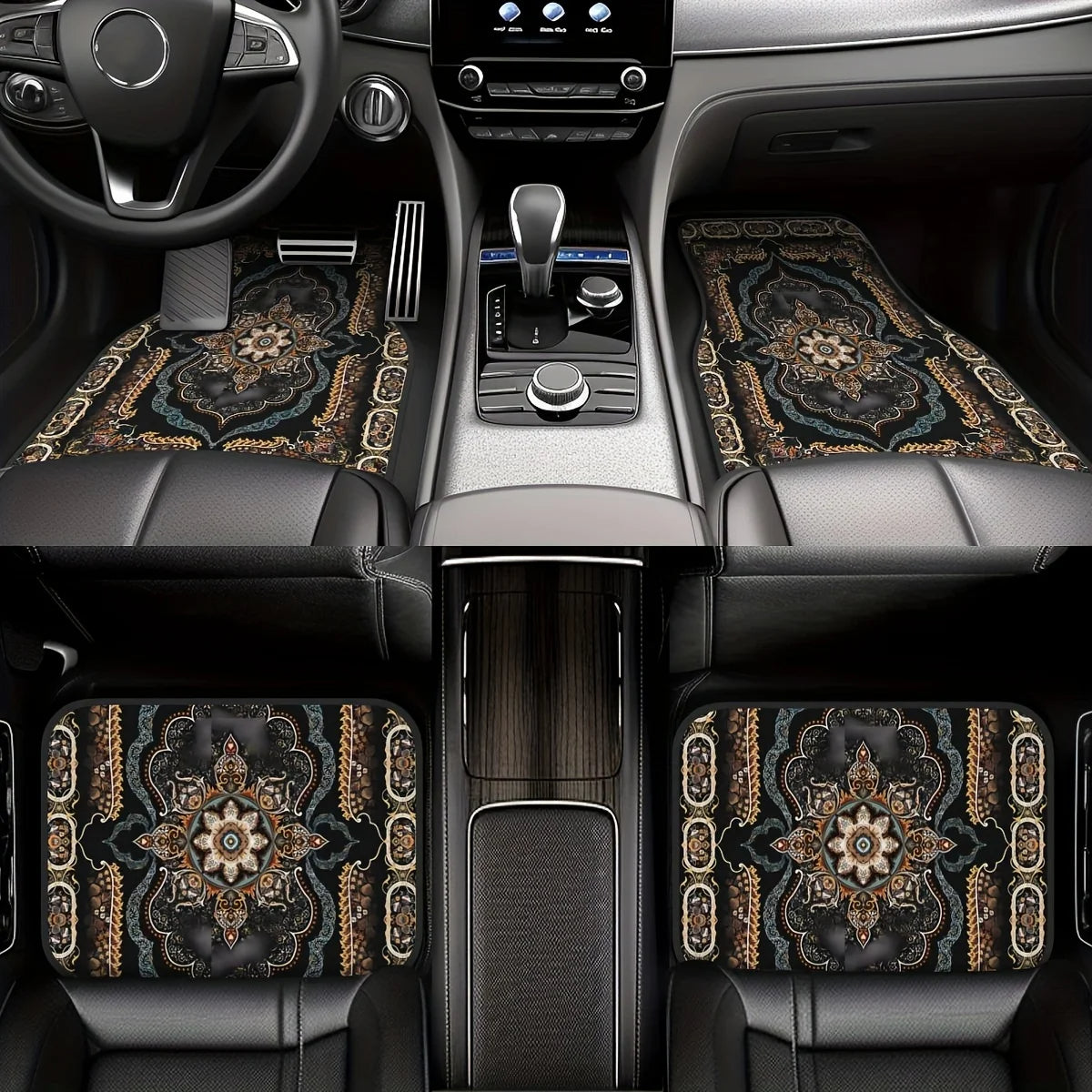 Luxury Persian Rug Design Car Mat Set (Ultimate Interior Elegance Upgrade) - TradixPro