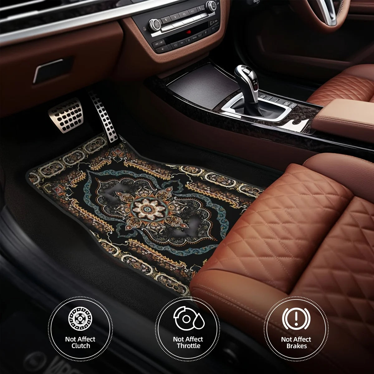 Luxury Persian Rug Design Car Mat Set (Ultimate Interior Elegance Upgrade) - TradixPro
