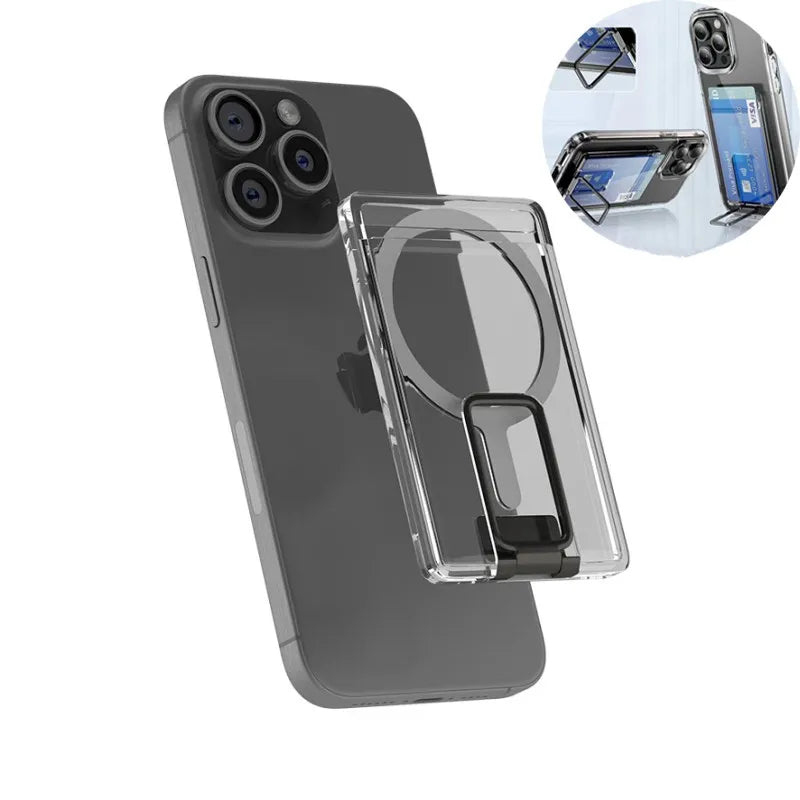MagSafe Card Holder - Clear Magnetic Wallet with Stand | iPhone - TradixPro