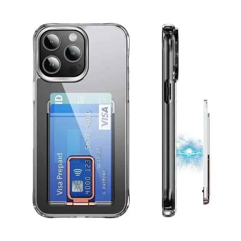 MagSafe Card Holder - Clear Magnetic Wallet with Stand | iPhone - TradixPro