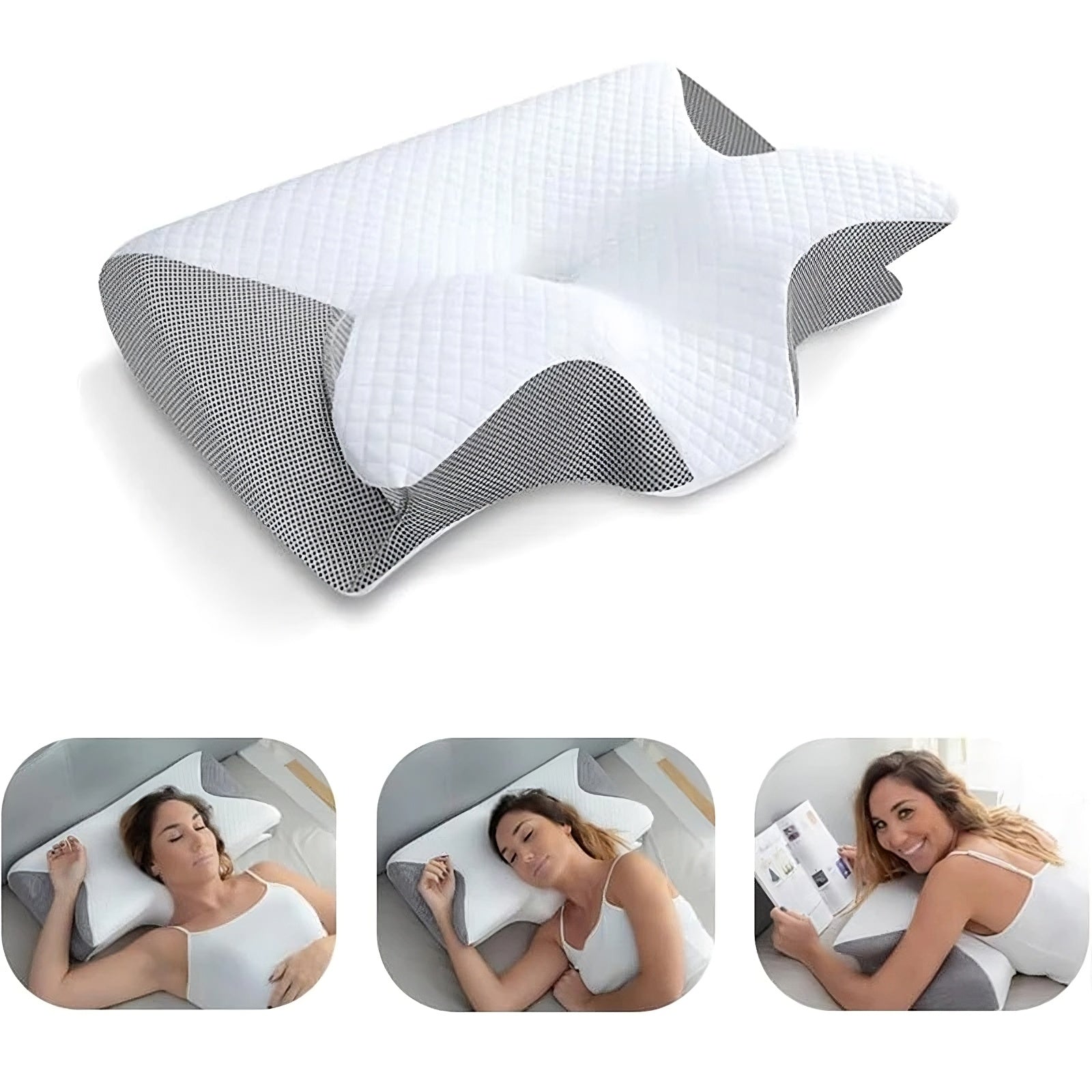 Memory Foam Cervical Pillow - Ergonomic Neck Support | Cooling Arc-Chill Cover - TradixPro