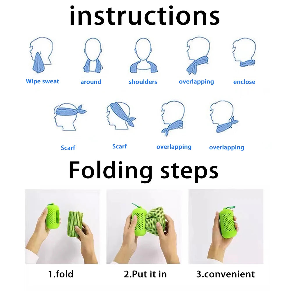 Microfiber Cooling Towel - Quick-Dry Sports Ice Towel for Gym & Outdoor Activities - TradixPro