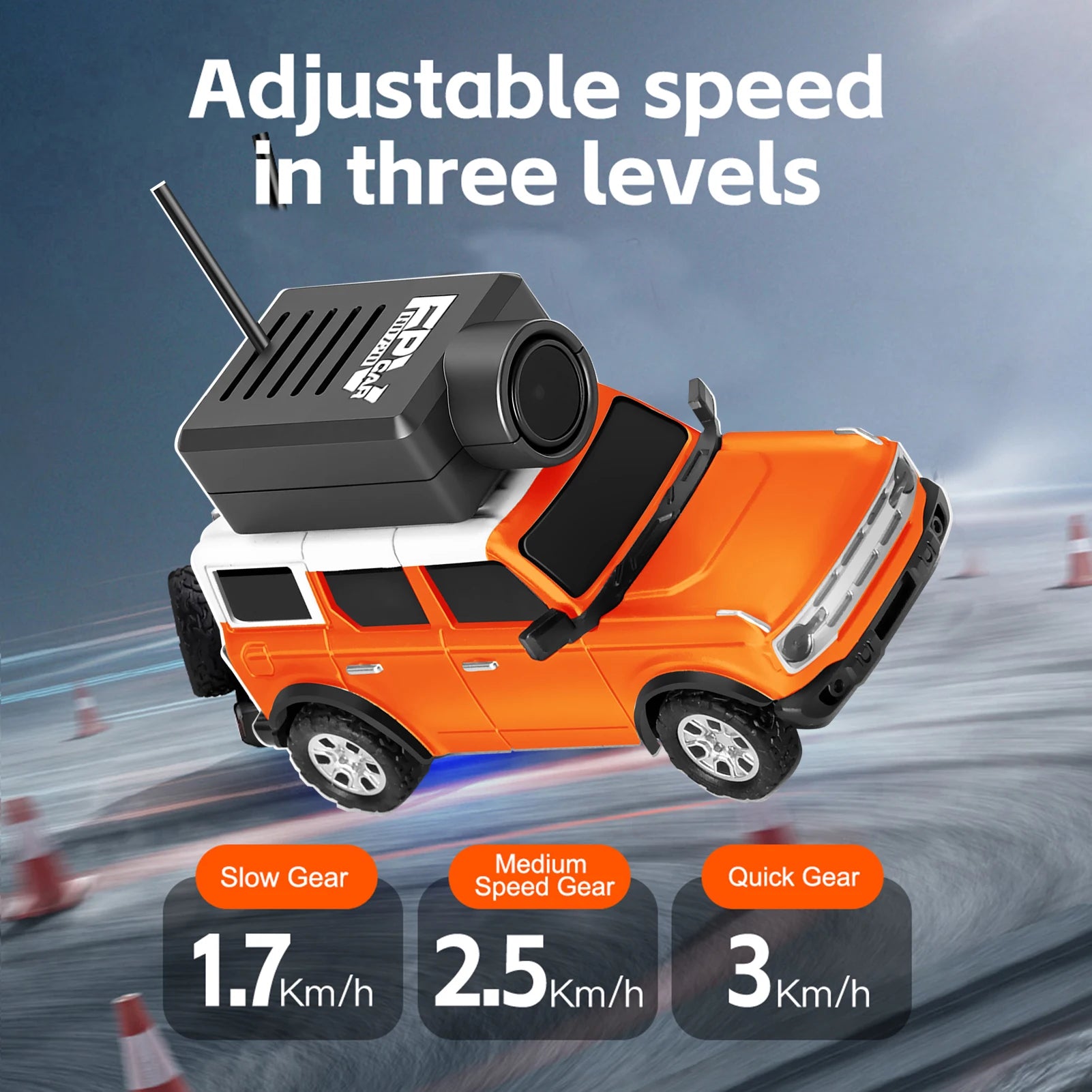 Mini RC Car with 720P FPV Camera - WiFi Control & Gyro Stabilization - TradixPro