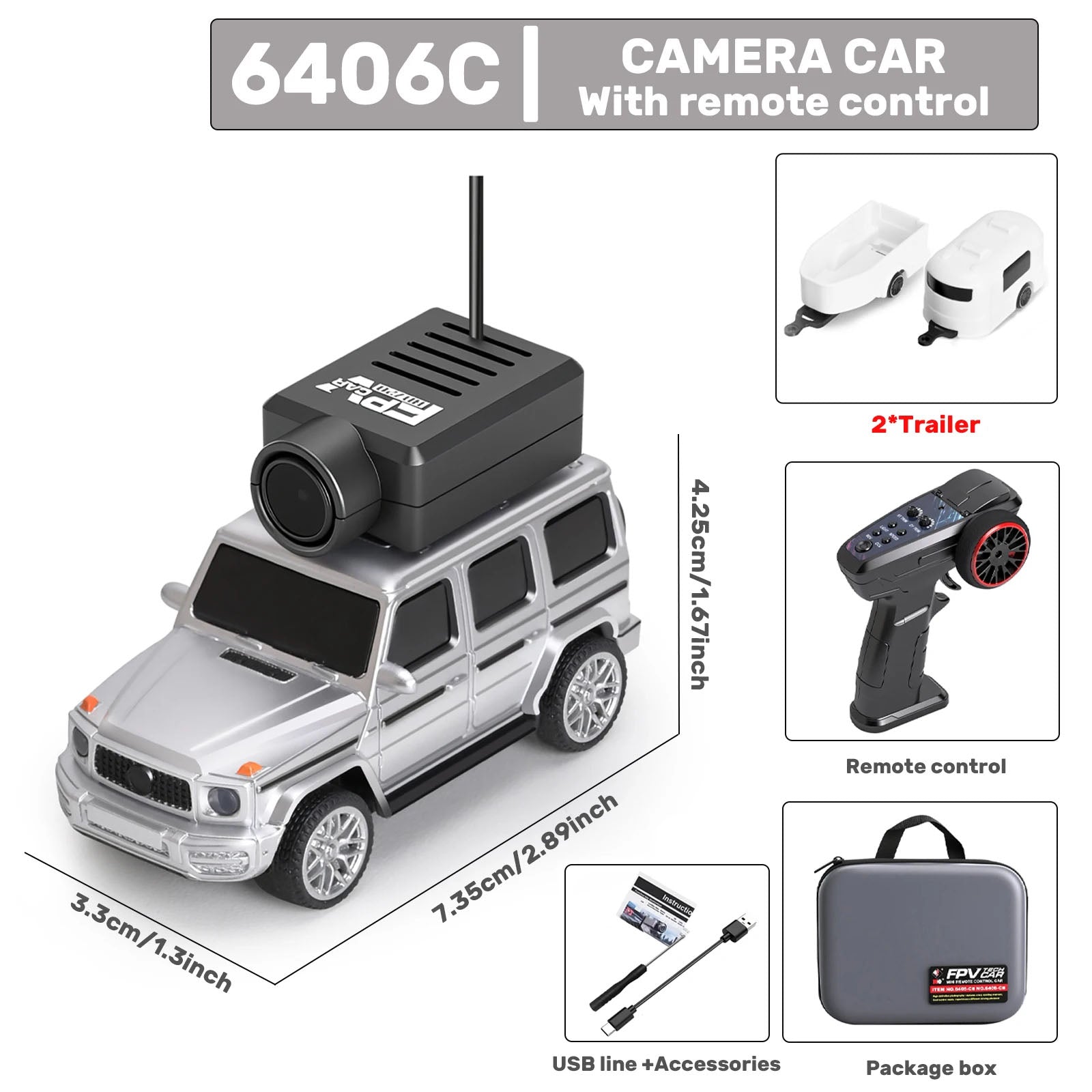Mini RC Car with 720P FPV Camera - WiFi Control & Gyro Stabilization - TradixPro