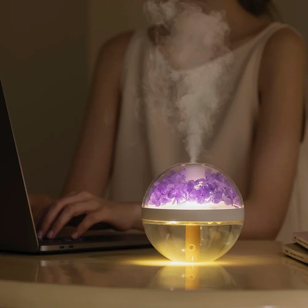 Mini USB Flower Design Humidifier (Quiet Desktop Air Quality & Night Light) - TradixPro
