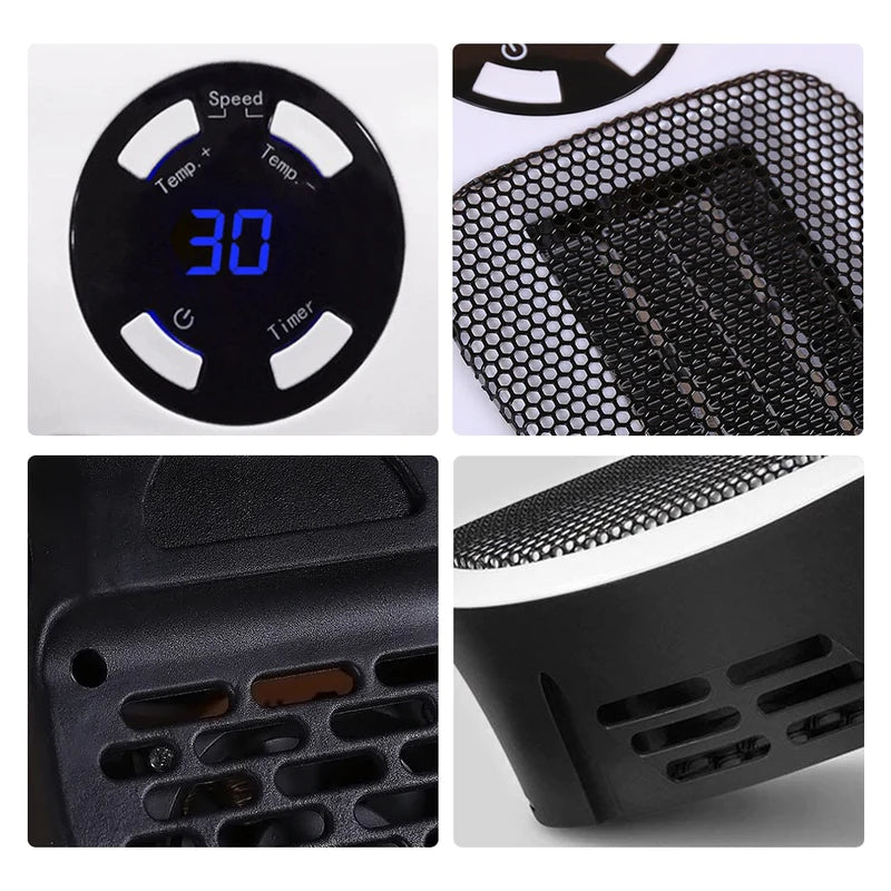 Mini Wall Outlet Space Heater - Adjustable Thermostat 60-90°F | 350W Energy Efficient - TradixPro