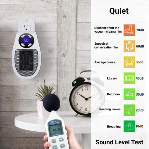 Mini Wall Outlet Space Heater - Adjustable Thermostat 60-90°F | 350W Energy Efficient - TradixPro