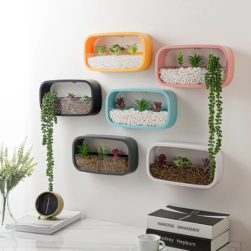 Modern Minimalist Rectangular Hanging Wall Vase - Space-Saving Home Decor - TradixPro