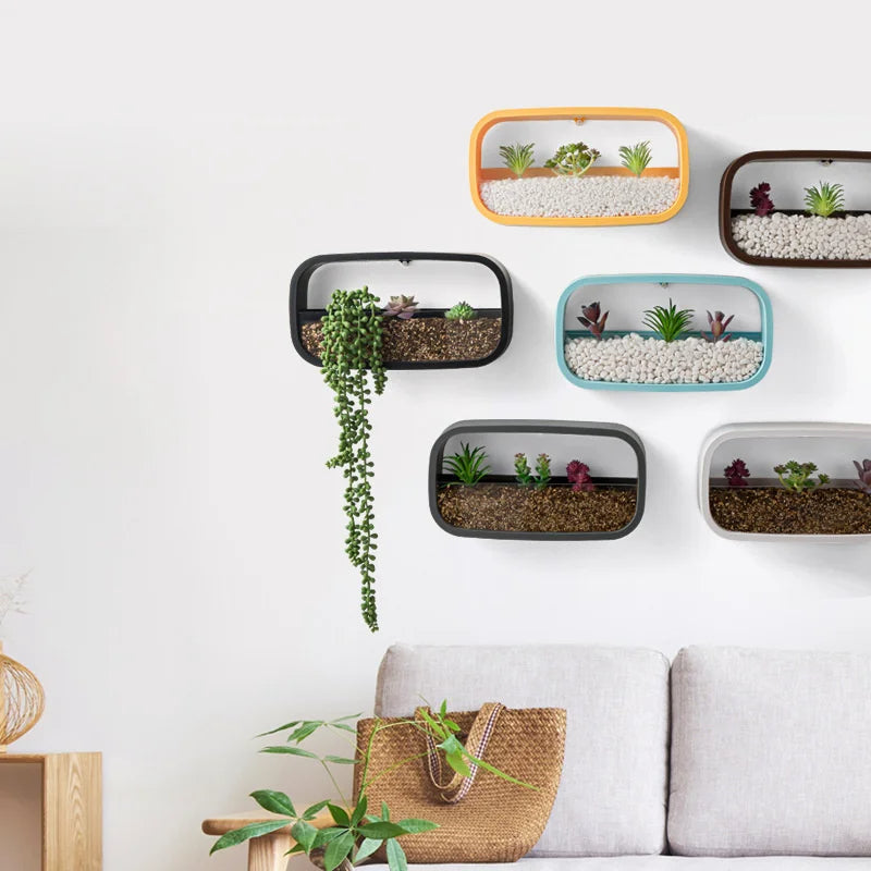 Modern Minimalist Rectangular Hanging Wall Vase - Space-Saving Home Decor - TradixPro