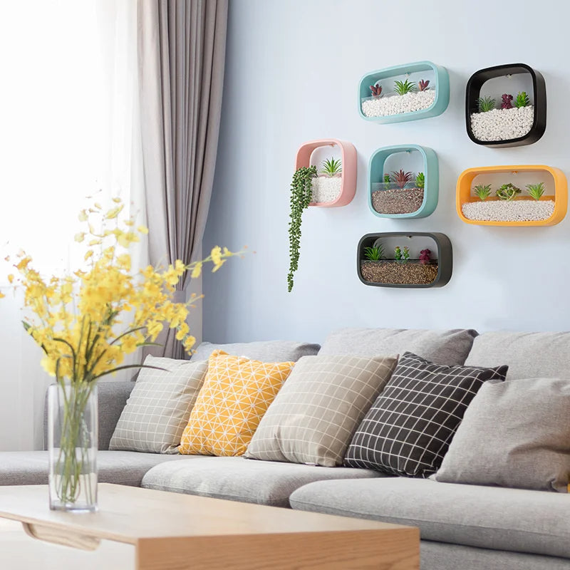 Modern Minimalist Rectangular Hanging Wall Vase - Space-Saving Home Decor - TradixPro