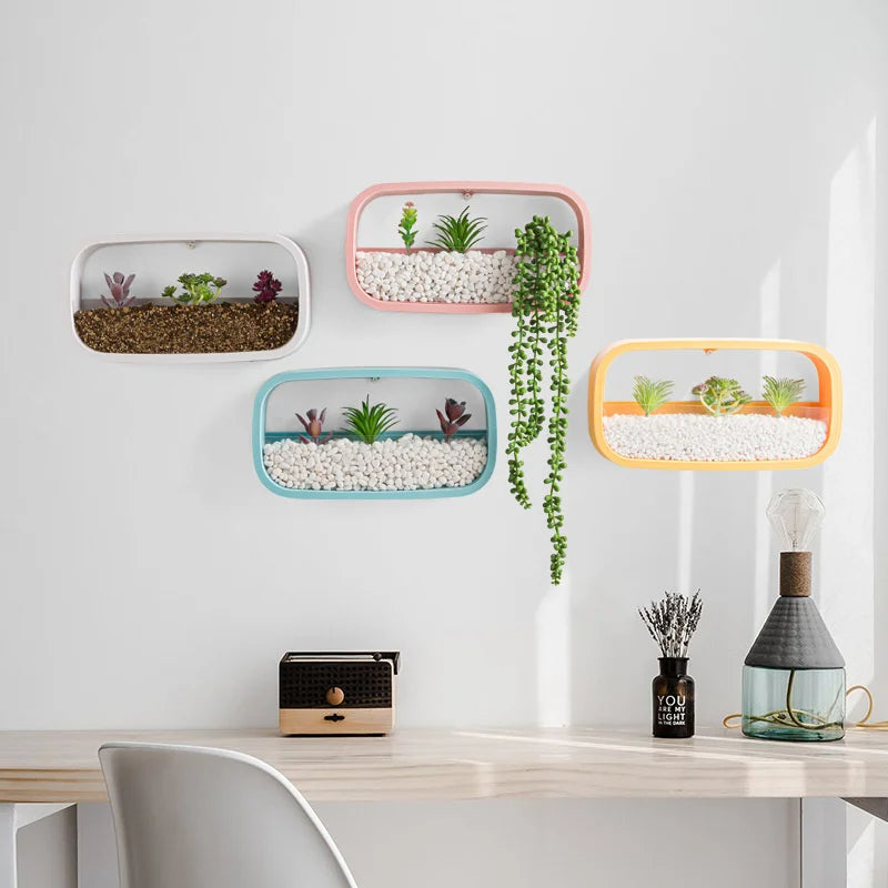 Modern Minimalist Rectangular Hanging Wall Vase - Space-Saving Home Decor - TradixPro