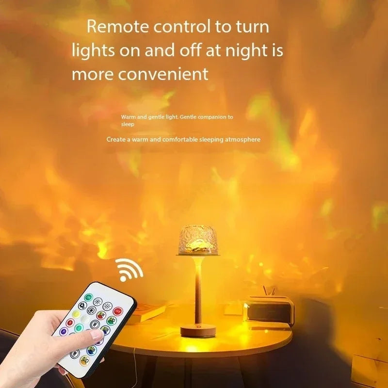 Modern Mushroom Table Lamp (Dynamic Water Ripple Projector for Relaxing Ambiance) - TradixPro