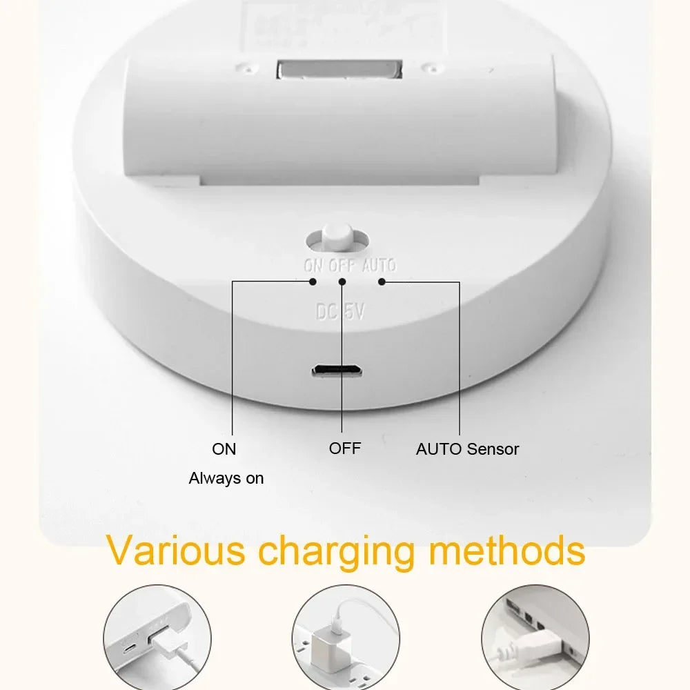Motion Sensor Night Light - Rechargeable LED Lamp | Magnetic 88° Rotation - TradixPro