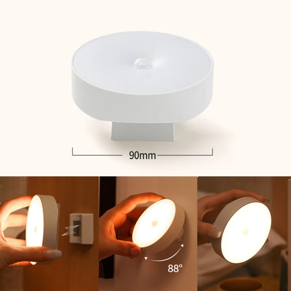 Motion Sensor Night Light - Rechargeable LED Lamp | Magnetic 88° Rotation - TradixPro
