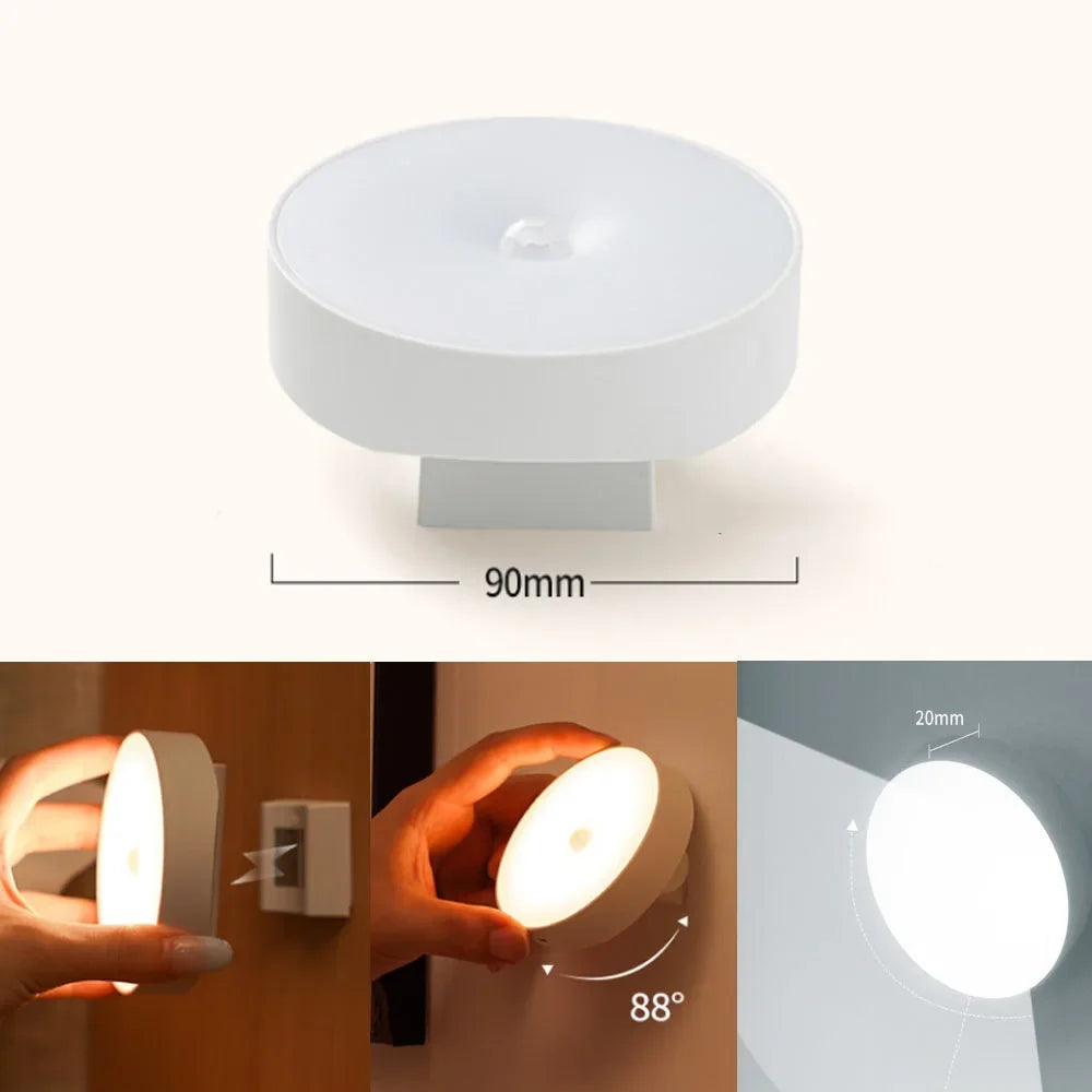 Motion Sensor Night Light - Rechargeable LED Lamp | Magnetic 88° Rotation - TradixPro