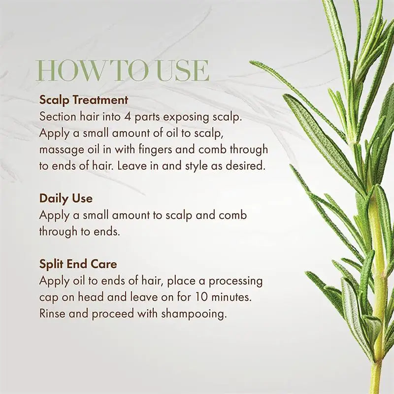 Natural Rosemary Hair Growth & Thickening Oil (Therapeutic Anti-Hair Loss Formula) - TradixPro