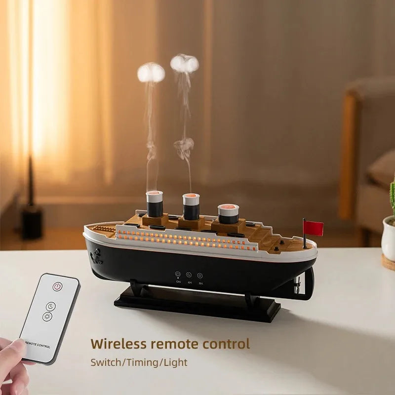 Novelty Titanic Ship Humidifier - Fog Effect Diffuser & Decorative Night Light - TradixPro