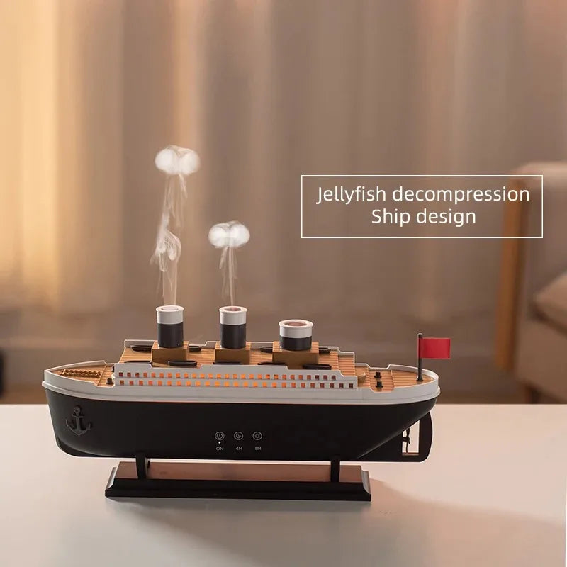 Novelty Titanic Ship Humidifier - Fog Effect Diffuser & Decorative Night Light - TradixPro