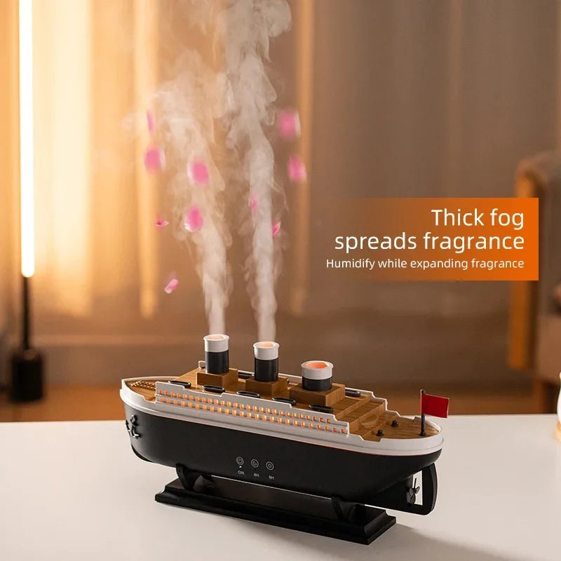 Novelty Titanic Ship Humidifier - Fog Effect Diffuser & Decorative Night Light - TradixPro