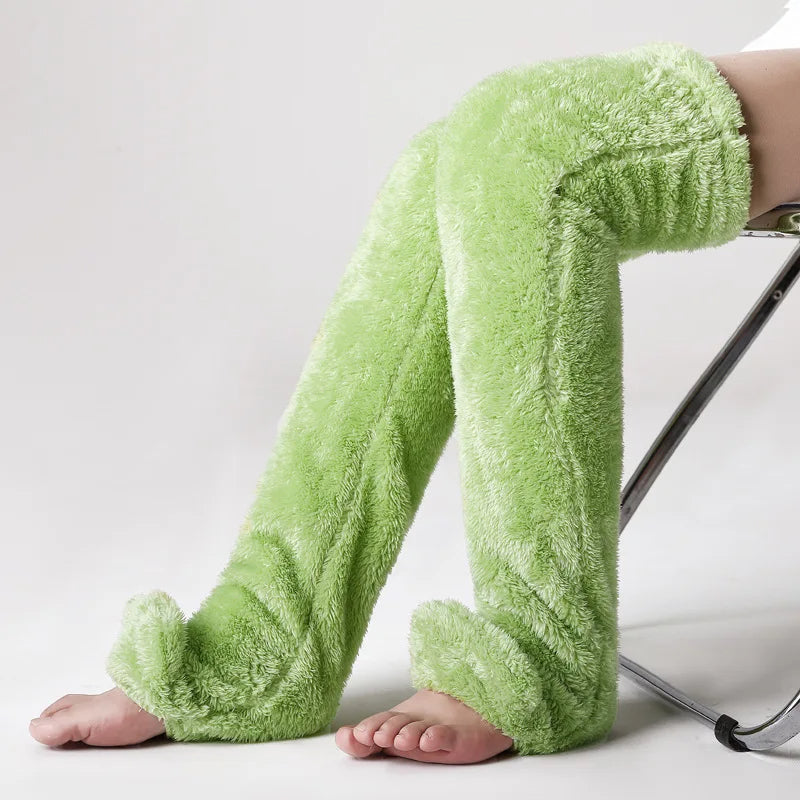 Over-Knee Fuzzy Leg Warmers Double-Sided Plush - 8 Colors - TradixPro