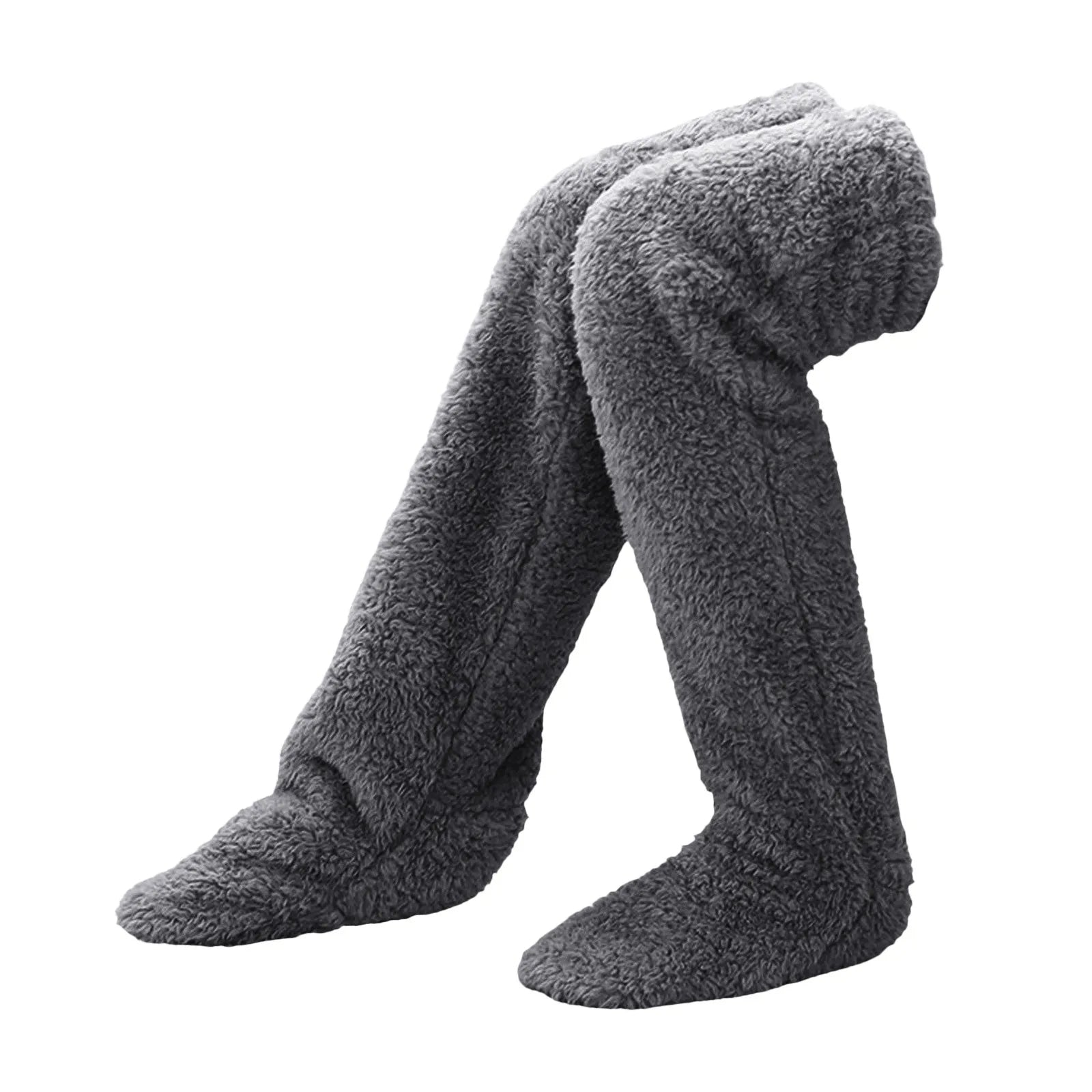 Over Knee Fuzzy Leg Warmers - Double-Sided Plush Winter Socks - TradixPro