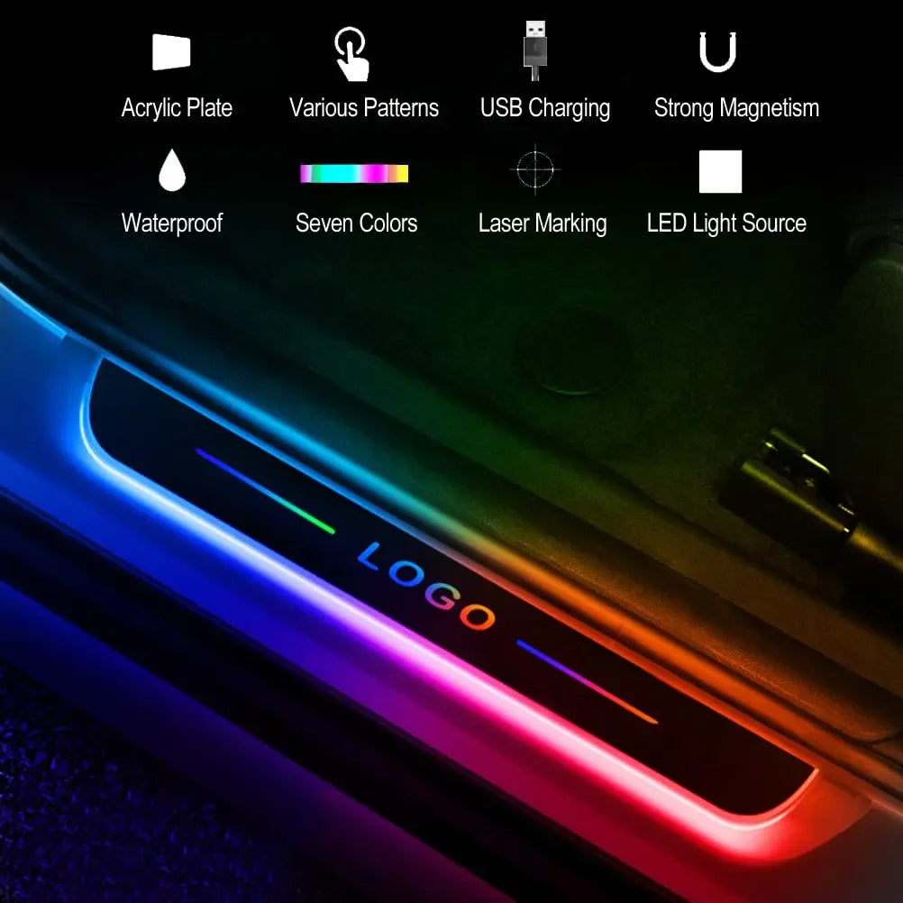 Personalized LED Car Door Welcome Projector Lights (Custom Logo & Safety Visibility) - TradixPro