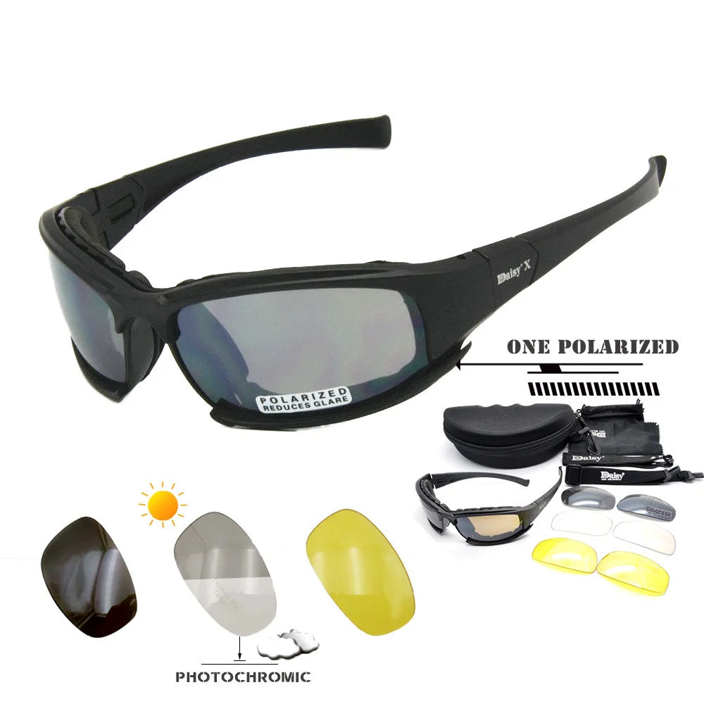 Photochromic Tactical Sunglasses - Polarized UV400 Outdoor Sport Goggles - TradixPro